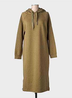 Robe mi-longue manches longues manches longues vert TIMEZONE femme