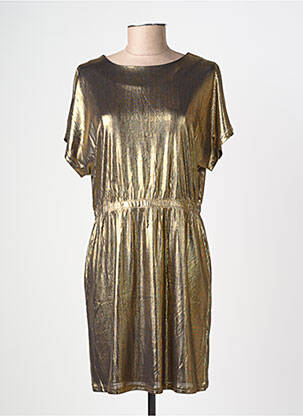 Robe courte coupe fluide manches courtes or MOLLY BRACKEN femme