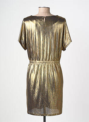 Robe courte coupe fluide manches courtes or MOLLY BRACKEN femme