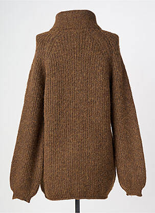 Pull col roulé stretch manches longues marron MOLLY BRACKEN femme