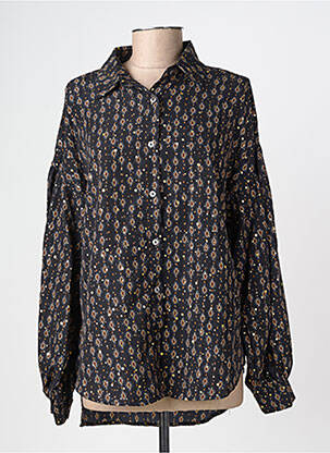 Chemisier imprimé fantaisie manches longues noir MOLLY BRACKEN femme