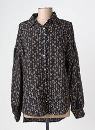 Chemisier imprimé fantaisie manches longues noir MOLLY BRACKEN femme