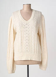 Pull maille ajourée manches longues beige LOLA ESPELETA femme