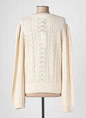 Pull maille ajourée manches longues beige LOLA ESPELETA femme