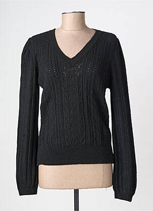 Pull maille ajourée manches longues noir LOLA ESPELETA femme