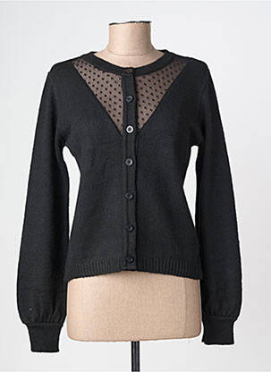 Gilet manches longues col rond noir LOLA ESPELETA femme
