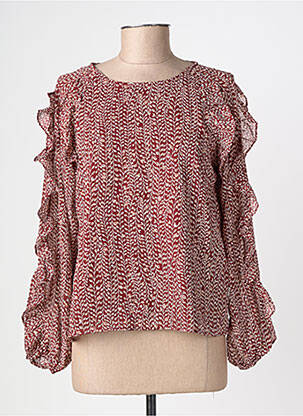 Blouse légère et transparente manches longues rouge MOLLY BRACKEN femme