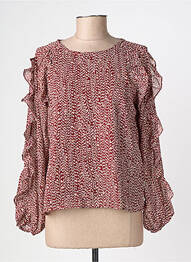 Blouse légère et transparente manches longues rouge MOLLY BRACKEN femme