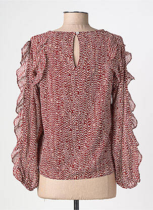 Blouse légère et transparente manches longues rouge MOLLY BRACKEN femme