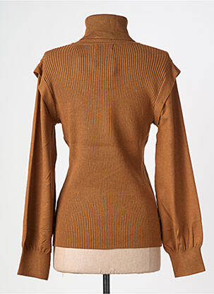 Pull col roulé tissage côtelé manches longues marron MOLLY BRACKEN femme