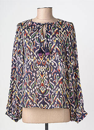 Blouse légère et transparente manches longues bleu MOLLY BRACKEN femme