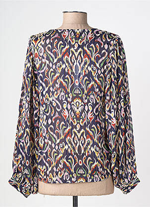 Blouse légère et transparente manches longues bleu MOLLY BRACKEN femme
