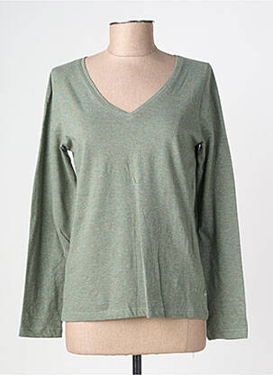 Top stretch manches longues vert TBS femme
