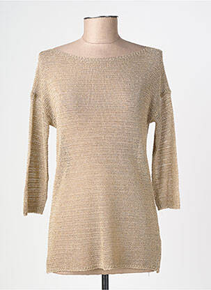 Pull maille ajourée manches 3/4 or LOLA ESPELETA femme