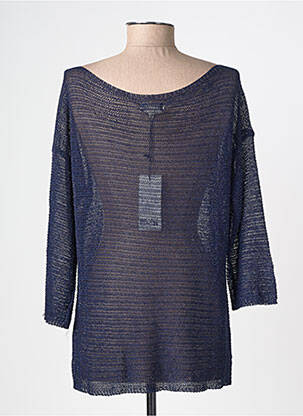 Pull maille ajourée manches 3/4 bleu LOLA ESPELETA femme