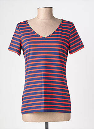T-shirt col v manches courtes bleu SAINT JAMES femme
