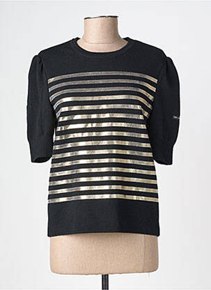 Pull resserrée sur le bas manches courtes noir SAINT JAMES femme