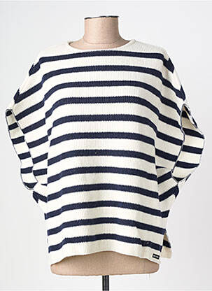 Pull stretch manches courtes beige SAINT JAMES femme