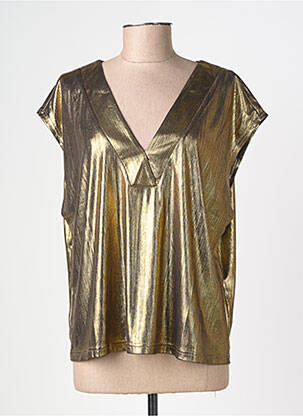Top coupe fluide manches courtes or MOLLY BRACKEN femme