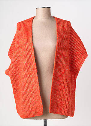 Gilet manches courtes maille tricot orange LOLA ESPELETA femme