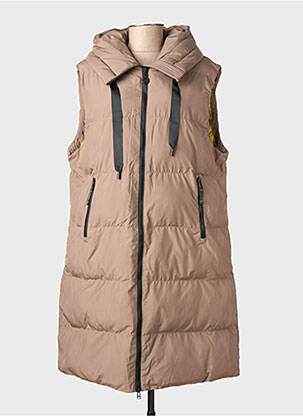 Doudoune poches a capuche marron TIMEZONE femme