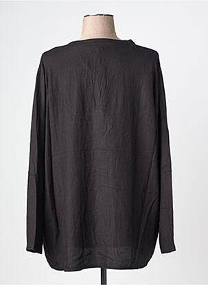 Blouse tissage popeline manches longues noir TIMEZONE femme