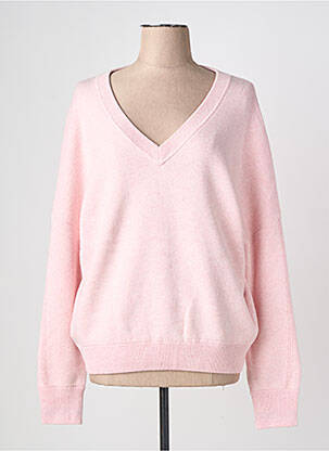 Pull tissage chiné manches longues rose TBS femme