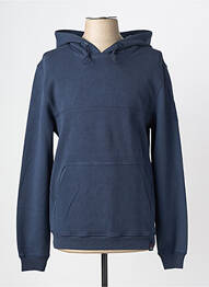 Sweat-shirt à capuche tissage jersey manches longues bleu TIMEZONE homme