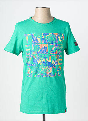 T-shirt coupe cintrée manches courtes vert TIMEZONE homme