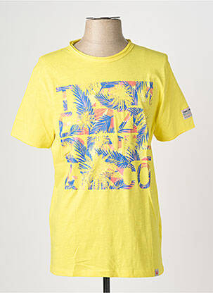 T-shirt coupe cintrée manches courtes jaune TIMEZONE homme