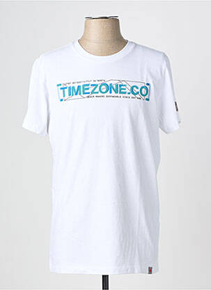 T-shirt stretch manches courtes blanc TIMEZONE homme