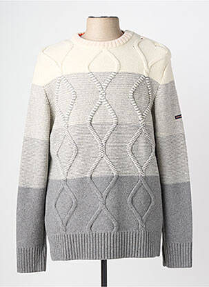 Pull stretch manches longues gris SAINT JAMES homme