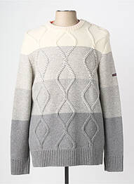 Pull stretch manches longues gris SAINT JAMES homme