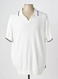 Polo stretch manches courtes blanc MISE AU GREEN homme