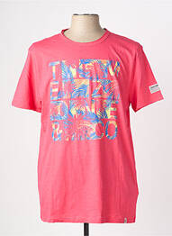 T-shirt stretch manches courtes rose TIMEZONE homme