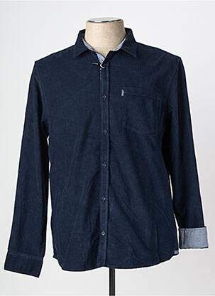 Chemise manches longues poignets boutonnés bleu TBS homme
