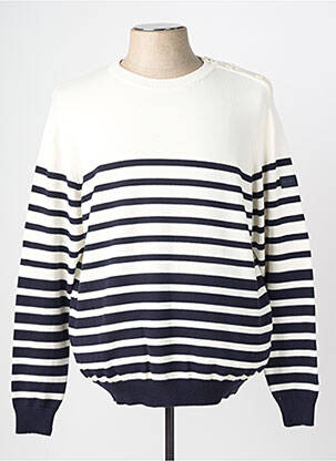 Pull stretch manches longues blanc MISE AU GREEN homme