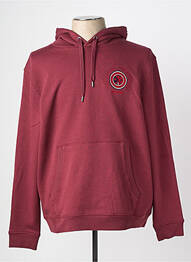 Sweat-shirt à capuche broderie manches longues rouge MISE AU GREEN homme