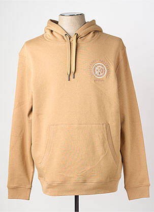 Sweat-shirt à capuche broderie manches longues beige MISE AU GREEN homme