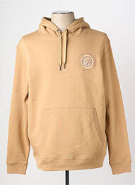 Sweat-shirt à capuche broderie manches longues beige MISE AU GREEN homme