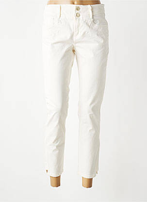Pantalon 7/8 tissage popeline taille normale beige LOLA ESPELETA femme