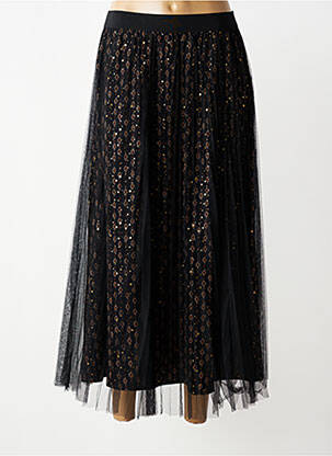 Jupe longue imprimé fantaisie noir MOLLY BRACKEN femme