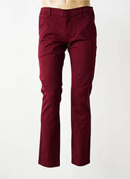Pantalon chino fermeture zippée sous rabat avec crochet taille normale rouge MISE AU GREEN homme
