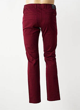Pantalon chino fermeture zippée sous rabat avec crochet taille normale rouge MISE AU GREEN homme