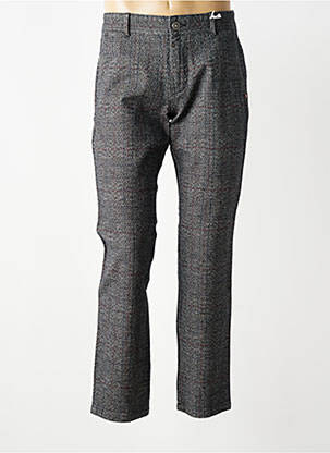 Pantalon chino imprimé imprimé prince de galle taille normale gris TIMEZONE homme