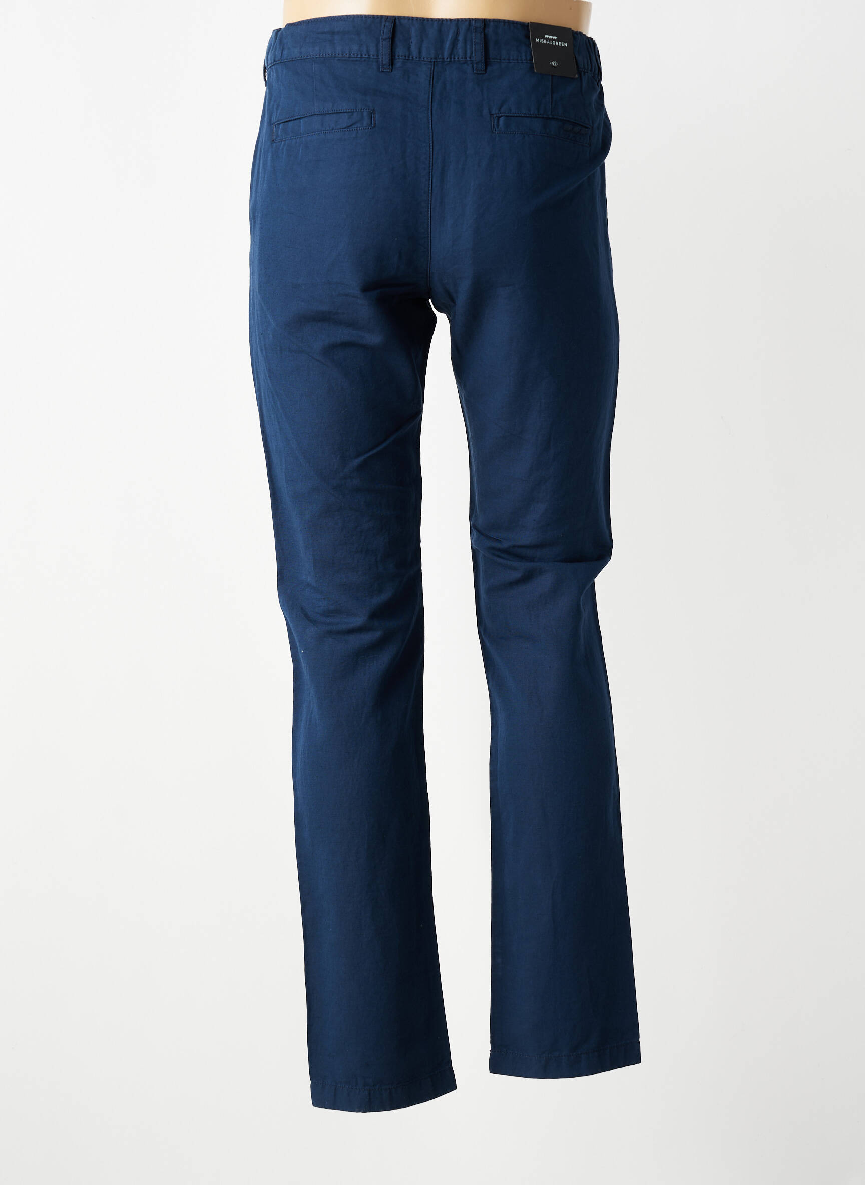Pantalon chino fermeture zippée sous rabat avec crochet taille normale bleu clair MISE AU GREEN homme