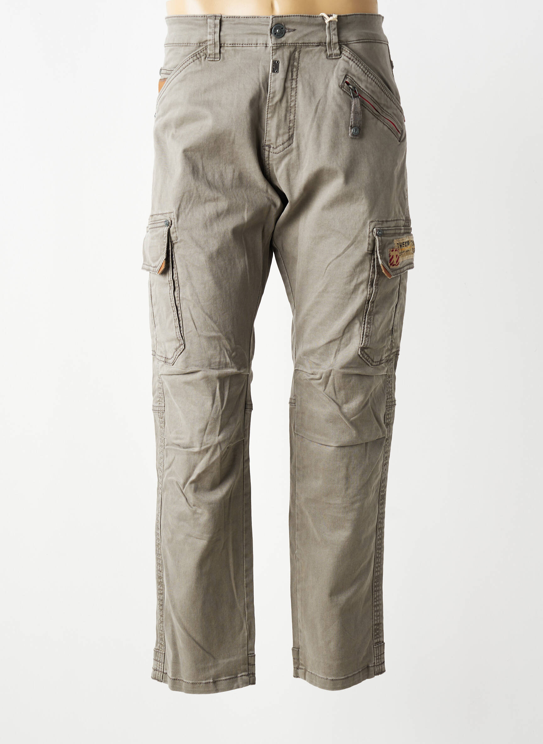 Pantalon cargo slim taille normale gris TIMEZONE homme
