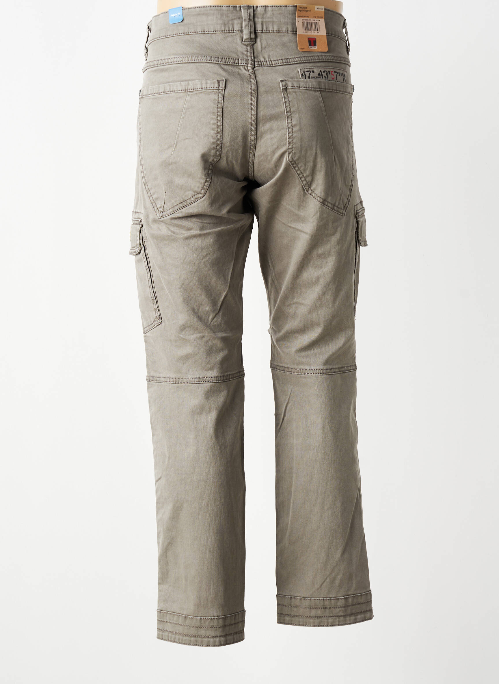 Pantalon cargo slim taille normale gris TIMEZONE homme
