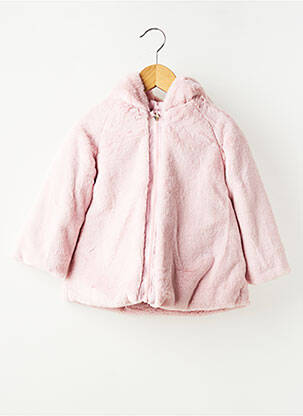 Manteau long manches longues a capuche rose MAYORAL fille
