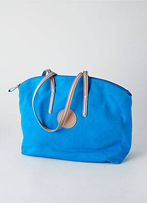 Sac fermeture zippée forme rectangulaire bleu PATRICK BLANC femme